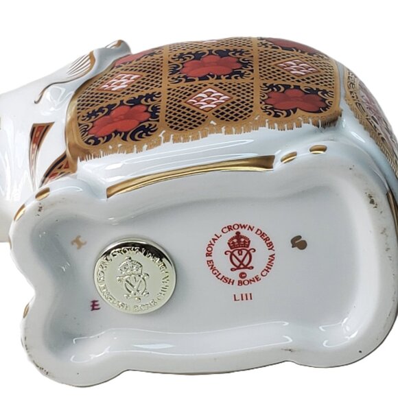 Royal Crown Derby Elephant Paperweight – Imari Pattern, Gold Stopper - Picture 9 of 13